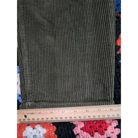 Vtg 90's Field Gear Men's Wide Wale Corduroy Green Pants Cuffed 36x32 (35x30) - Picture 3 of 6
